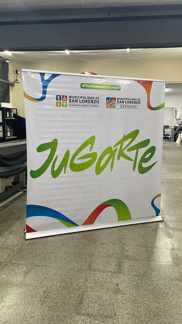 Jugarte — Backdrop para eventos. Trabajo realizado por Zengráfica en San Lorenzo, Santa Fe.